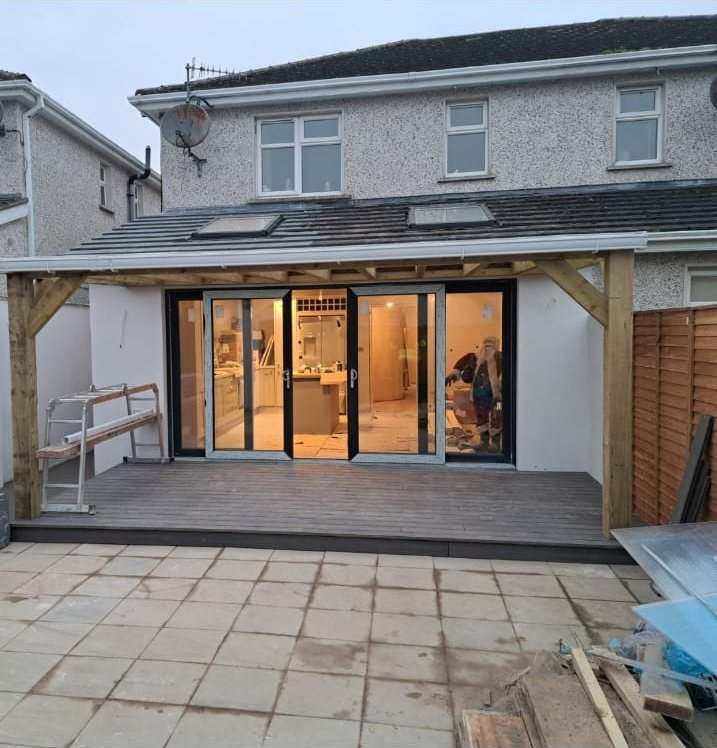 Modern home extension with bifold doors